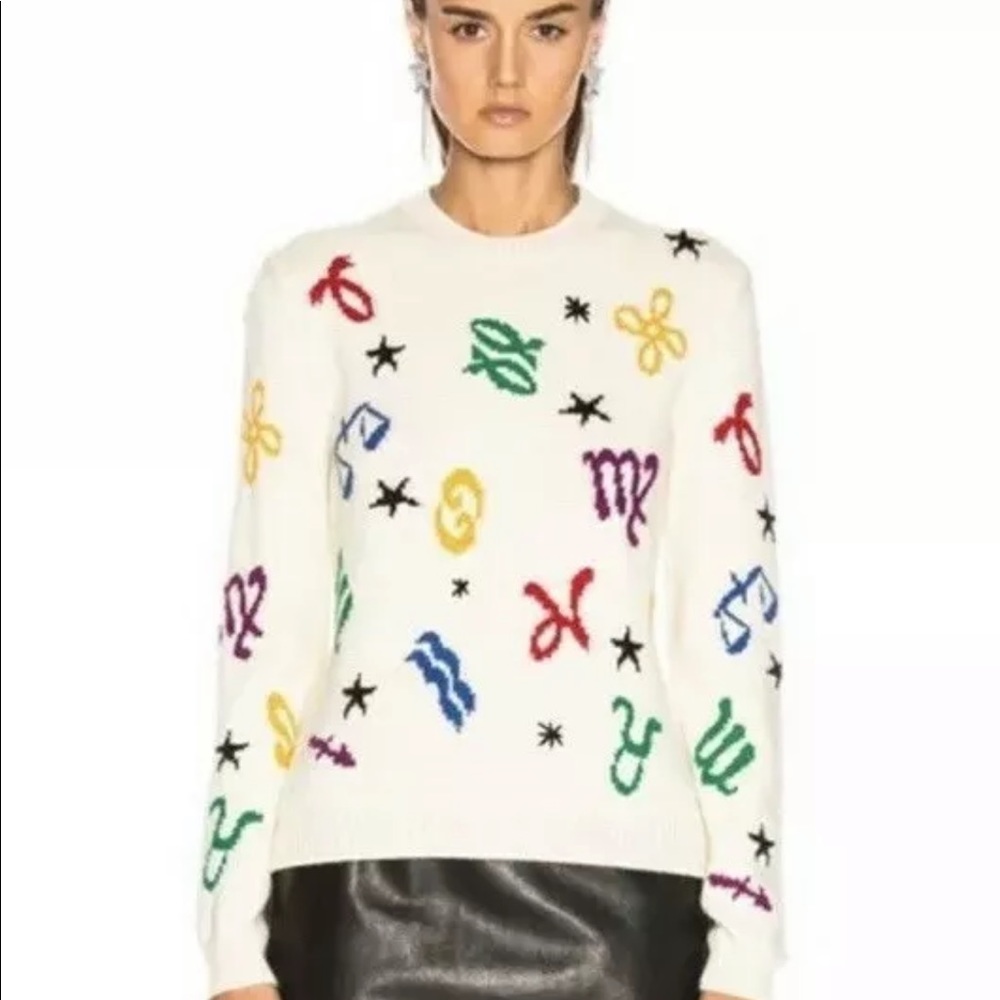 🚫SOLD Saint Laurent Zodiac Alpaca Sweater Cream - Picture 3 of 7